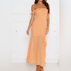 Hello Molly Flirt With Style Orange Maxi Dress
